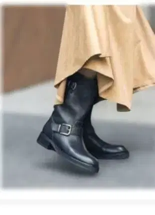 새상품 LE TALON 가죽 엔지니어 부츠 색상 블랙