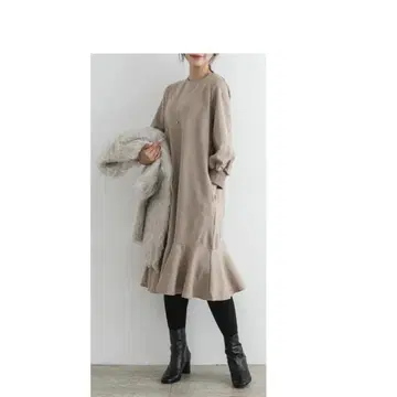 새상품 F by ROSSO 어반 리서치 로쏘 밑단 플레어 원피스 38