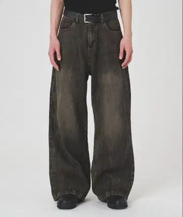 Kutir 빈티지 라이크 스트레이트 와이드 데님 팬츠