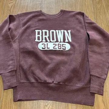 챔피온 리버스 위브 70s 단색 택 BROWN 빈티지