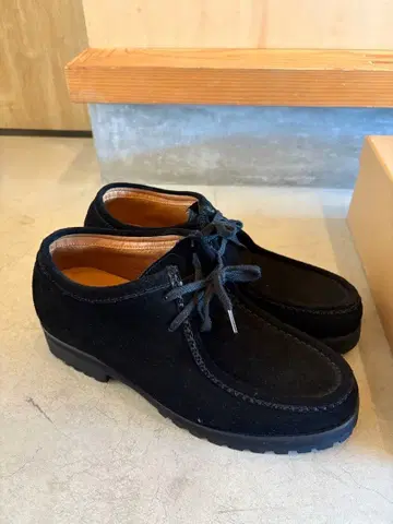 25.5-26.5cm 상당 shiun 블랙 스웨이드 모카신 신발 와무