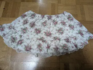 레어 리즈리사 헤이세이 꽃무늬 레이스 미니 스커트