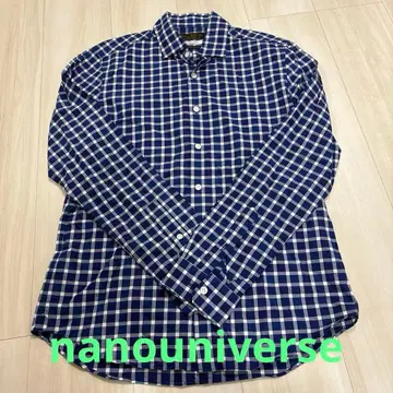 NANO UNIVERSE 체크 무늬 긴팔 셔츠