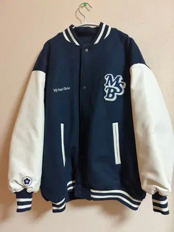 My Sugar Babe 바시티 자켓 네이비/화이트 M 사이즈