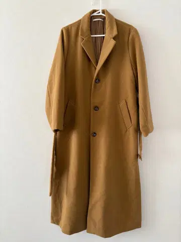 RETRO GIRL 벨트 포함 브라운 롱 코트