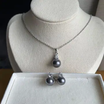 AVON 펄 페어 목걸이 귀걸이 #3938