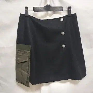 하이드로겐 HYDROGEN 스커트 블랙 x 카키 이소재 42