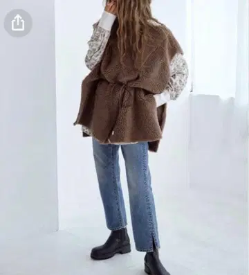 Ungrid 보아 슬리브리스 판초 브라운