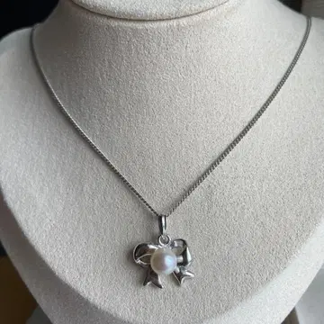 SILVER 각인 펄 목걸이 #3939