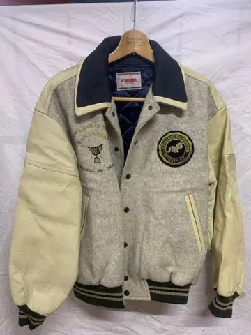 N. GREGOR 바시티 자켓 그레이 아이보리