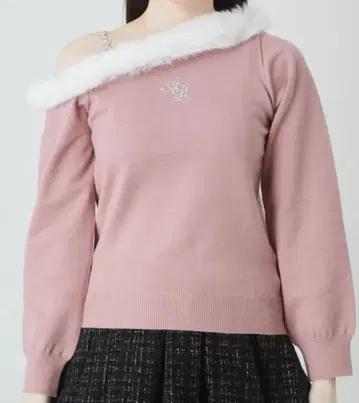 원숄 퍼 니트 풀오버 앙크루즈 Ank Rouge 핑크