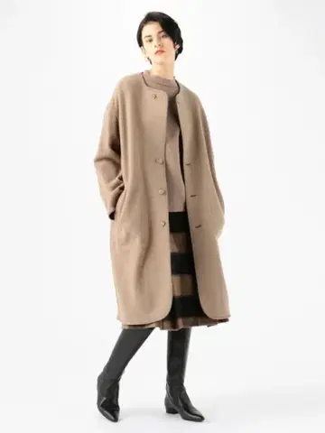 tomorrowland 맥피 울 더블 저지 노카라 코트