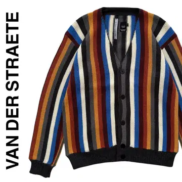 VAN DER STRAETE 멀티 컬러 스트라이프 알파카 가디건