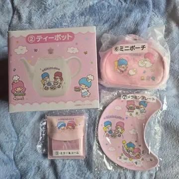 산리오 복권 키키라라 찻주전자 미니 파우치 플레이트 거울&빗