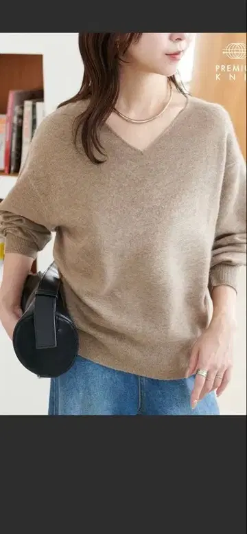 DISCOAT 이번 시즌 울 캐시미어 전후 2WAY 풀오버 베이지