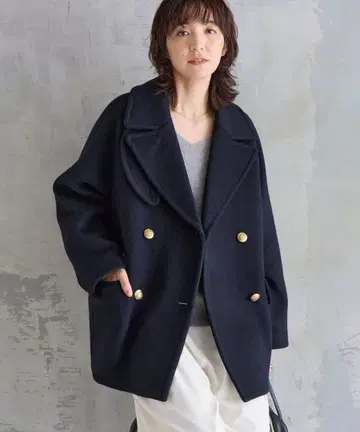 RIVE DROITE 리브 드와 래글런 피코트 36 네이비