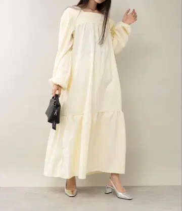 SETUP7 긴팔 롱 원피스 퍼프 슬리브