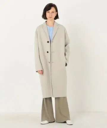 GALERIE VIE 울 캐시미어 라이트 멜톤 체스터 코트