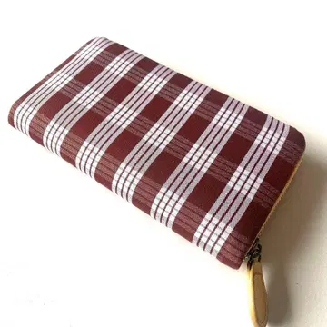 핸드메이드 파라카 체크 브라운 장지갑 *하와이안* 브라운