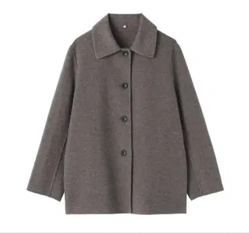 무인양품 울 혼방 더블 페이스 숏코트 다크 모카 브라운 XL