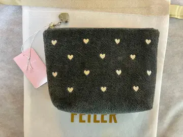 페이러 러브러리 하트 보트형 파우치 M 그레이 미사용 새상품