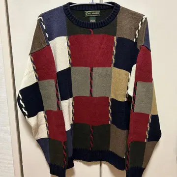 (구제 의류) 패치워크 스웨터 멀티 컬러 니트 L