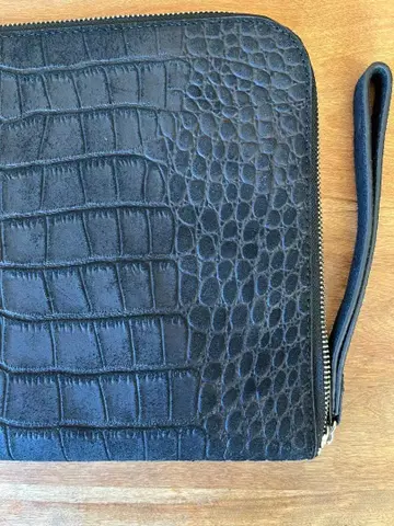 PAVITRA 블랙 크로커다일풍 클러치백 수납 봉투 포함 미사용품