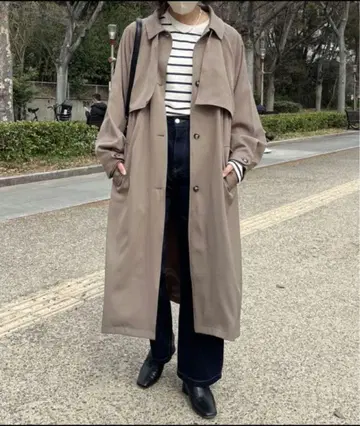 미사용 새상품 cpcm 롱 트렌치코트 모카 브라운