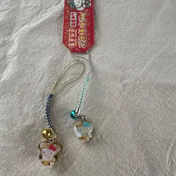 헬로키티 스트랩 2개 세트 풍신 뇌신