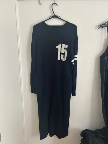 Loungedress 라인 니트 원피스 네이비