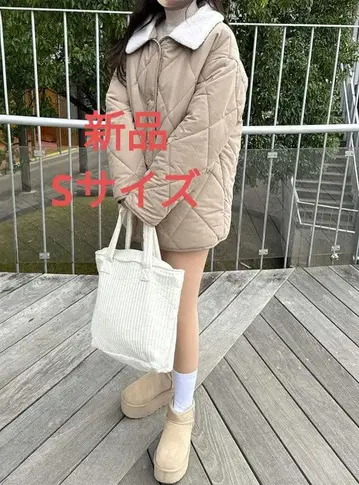 그레일 GRL 보아 카라 부착 퀼팅 블루종 [ fo1621 ]