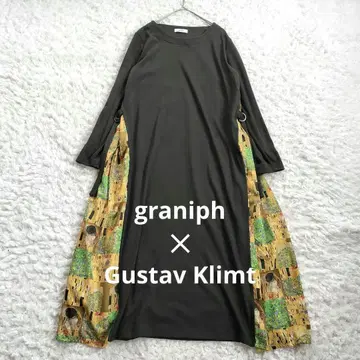 graniph 그라니프 구스타프 클림트 키스 사이드 슬릿 원피스