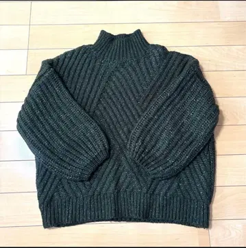 machatt 마차트 벌키 니트 스웨터 모스그린 볼륨 소매