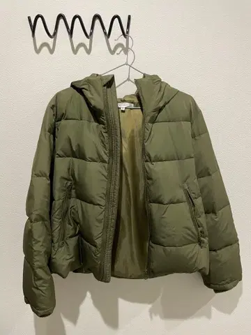 [ 거의 미사용 ] MOUSSY 후드 부착 다운 자켓 올리브 그린