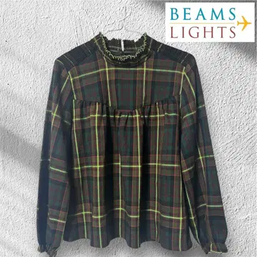 [ 새상품급 ] BEAMS LIGHTS 온라인 체크 블라우스