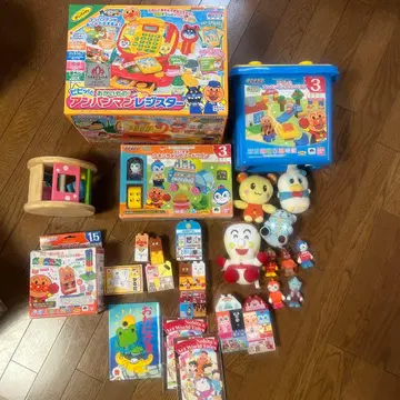 호빵맨 계산대 세트 블록 봉제 인형 호빵맨 타운 양동이