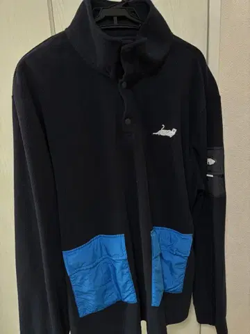 RIPNDIP 플리스 자켓 XL 블랙/파랑 고양이 자수 네이비