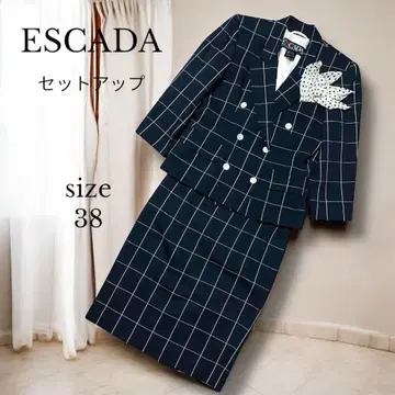 [ ESCADA ] 체크 무늬 셋업 사이즈 38
