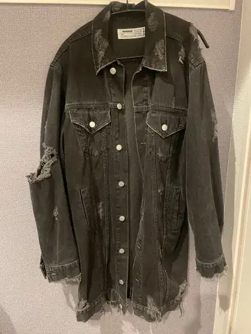 LEGENDA 데미지 롱 데님 자켓