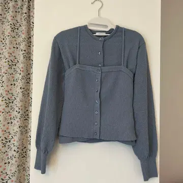 새상품급 STYLEMIXER 블루 뷔스티에 가디건 긴팔