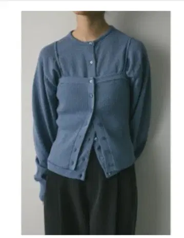 새상품급 STYLEMIXER 블루 뷔스티에 가디건 긴팔