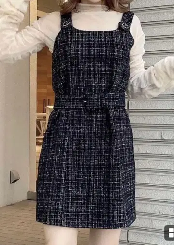 에이미 이스트 월 오버롤 스커트 트위드