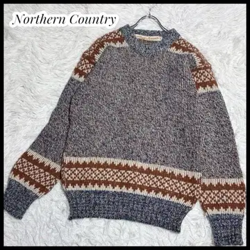 Northern Country 니트 스웨터 노르딕 패턴 90년대