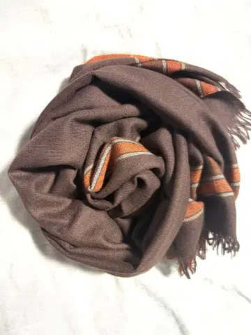 Begg&co 스톨 (캐시미어, 브라운&오렌지)