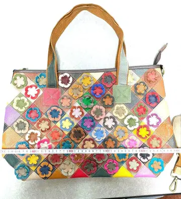 새상품급 !에스타시온 컬러풀 플라워 모티브 토트백