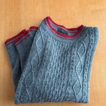 tsukinowa 니트 스웨터 긴팔 와플 와플