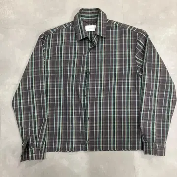 STUDIOUS 체크 무늬 긴팔 셔츠 그레이 계열