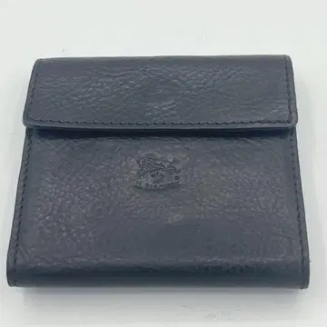 미사용급 일비종떼 3단 폴더형 지갑 가죽 블랙 컴팩트 지갑