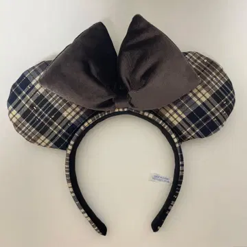 미니 머리띠 브라운 체크