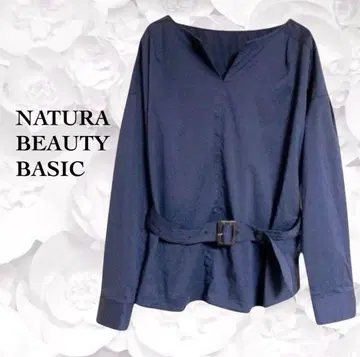 [내추럴 뷰티 베이직] 블라우스 [S~M] 네이비 네이비 출퇴근 무지